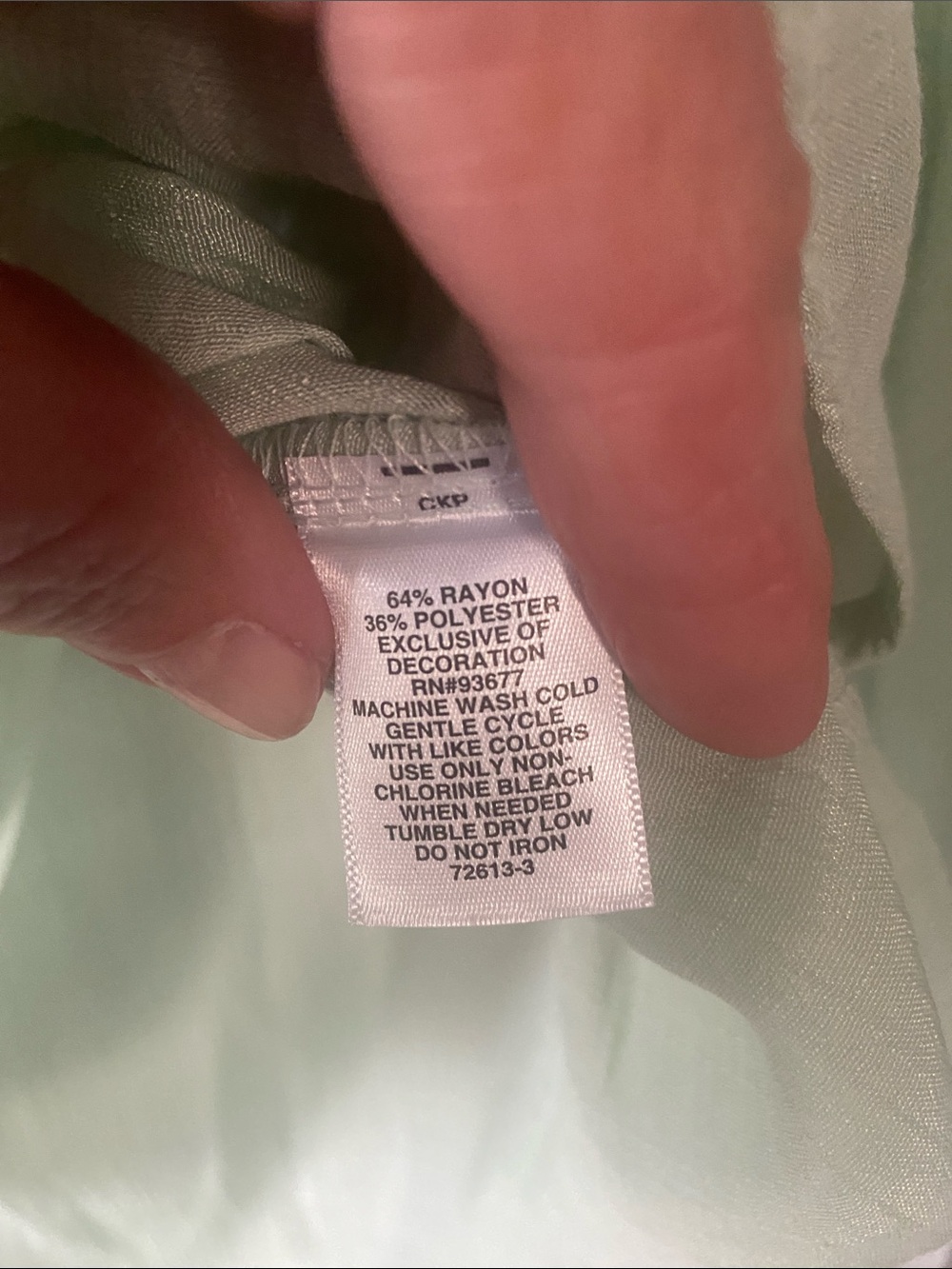 Liz Claiborne Sea Foam Green Sheer Button Front Peasant-Style Blouse Sz Large - Picture 5 of 12